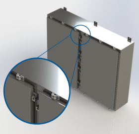 Continuous Hinge Clamp Two Door with Center Post Enclosures